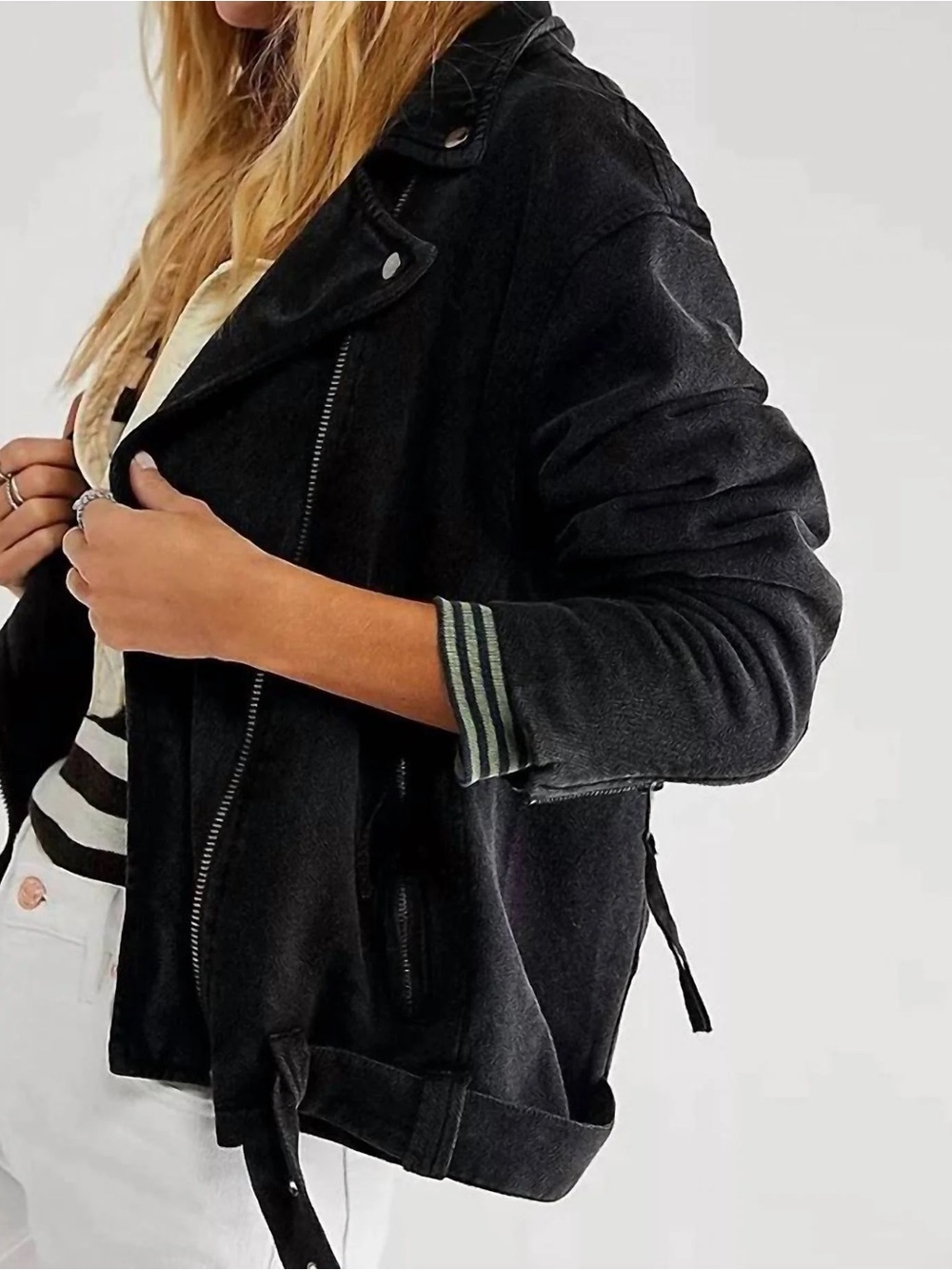 Free People Rebel Knit Moto Jacket - Size Small
